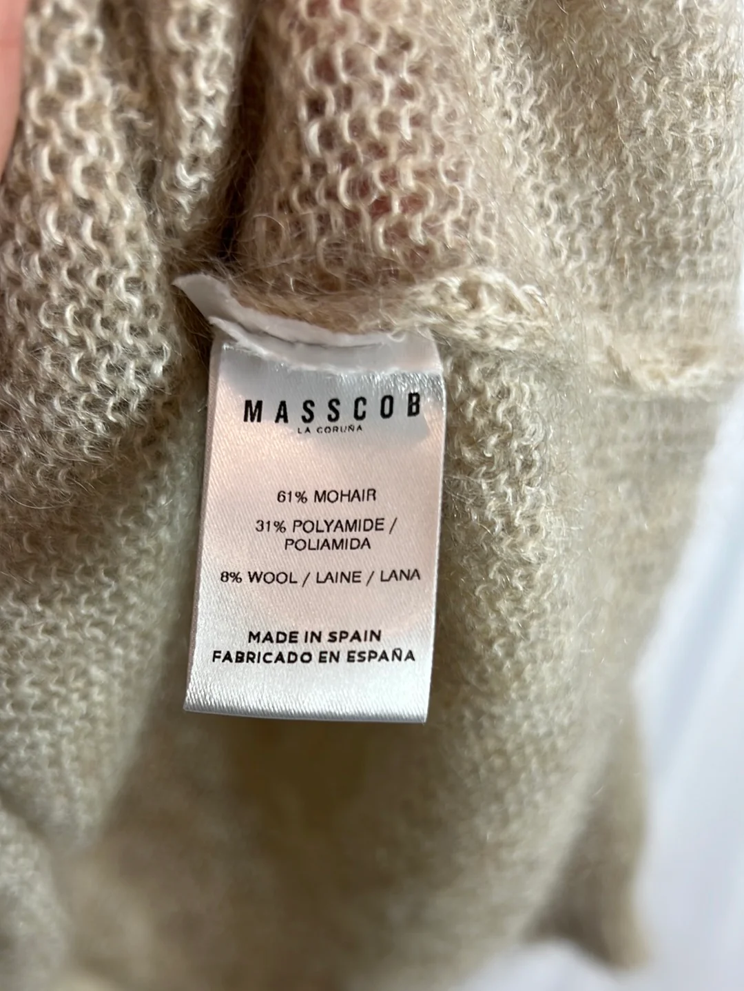 MASSCOB. Jersey beige jaspeado lana. T M - Imagen 4