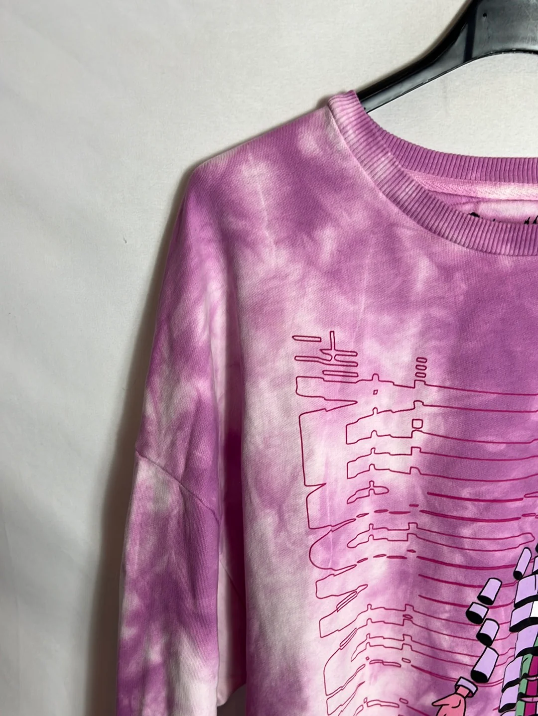 PULL&BEAR . Sudadera tie dye dibujo. T L - Imagen 2