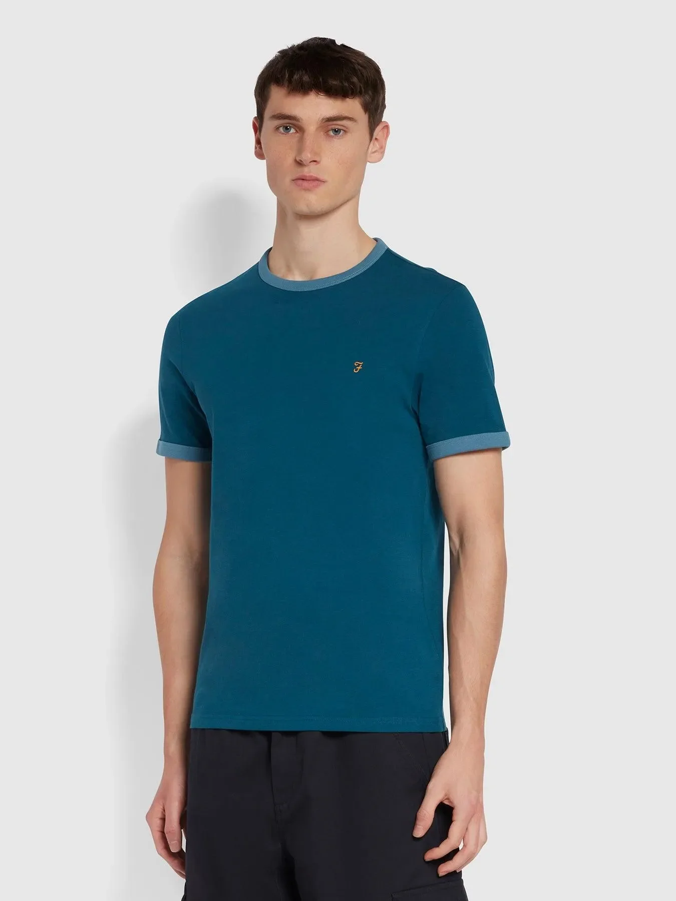 Camiseta Groves de corte ajustado con ribete de algodón orgánico Saxe - Imagen 2
