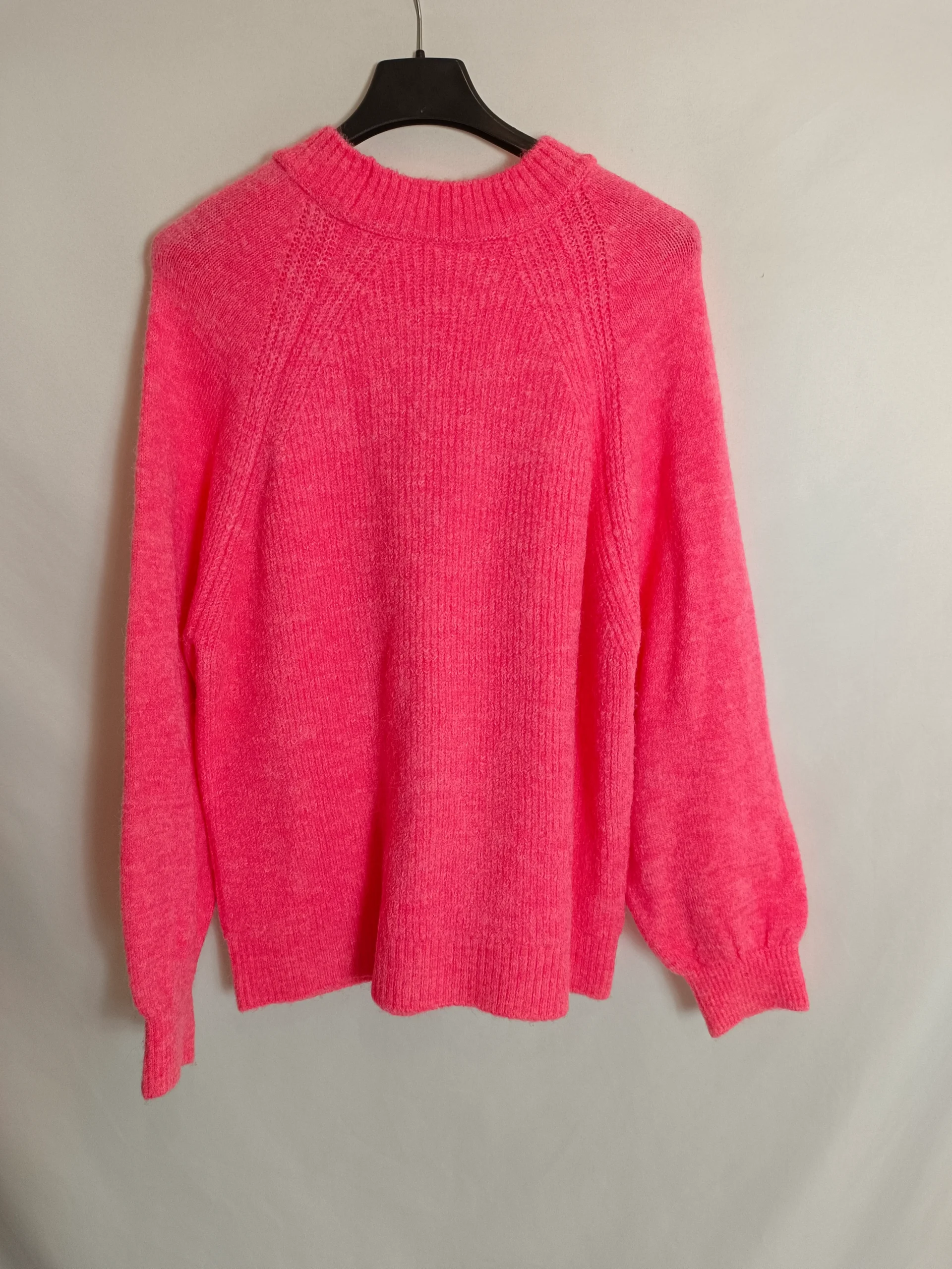 MANGO. Jersey rosa flúor T.xs - Imagen 3
